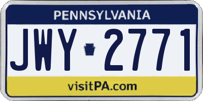 PA license plate JWY2771