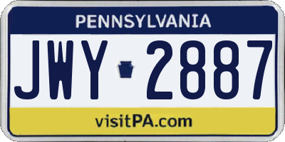 PA license plate JWY2887
