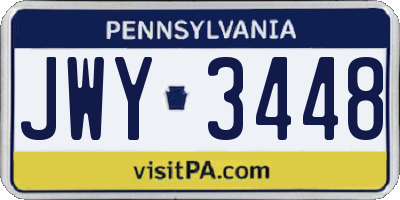PA license plate JWY3448