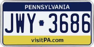 PA license plate JWY3686