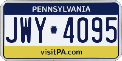 PA license plate JWY4095