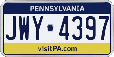 PA license plate JWY4397