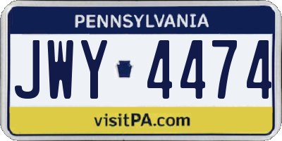 PA license plate JWY4474