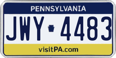 PA license plate JWY4483