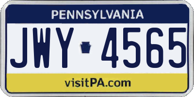 PA license plate JWY4565