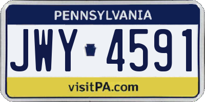 PA license plate JWY4591