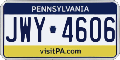 PA license plate JWY4606