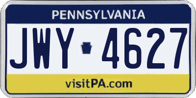 PA license plate JWY4627