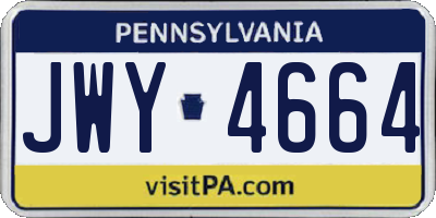 PA license plate JWY4664