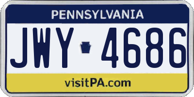 PA license plate JWY4686