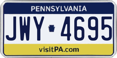 PA license plate JWY4695