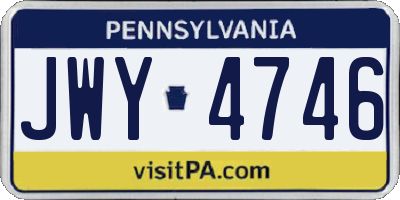 PA license plate JWY4746