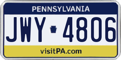 PA license plate JWY4806