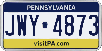PA license plate JWY4873