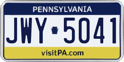 PA license plate JWY5041