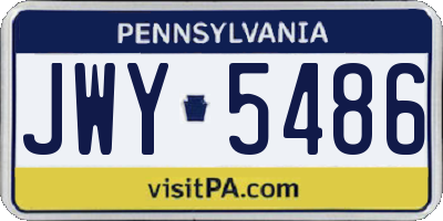 PA license plate JWY5486