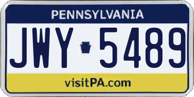 PA license plate JWY5489