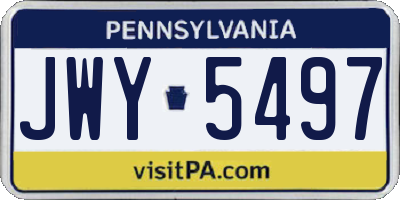 PA license plate JWY5497