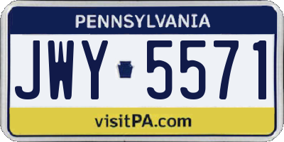 PA license plate JWY5571