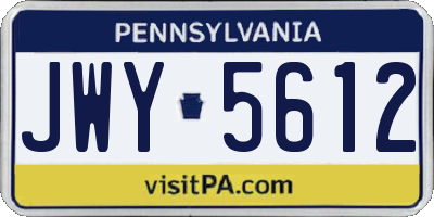 PA license plate JWY5612