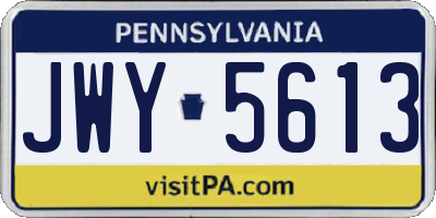 PA license plate JWY5613