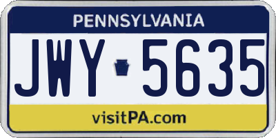 PA license plate JWY5635