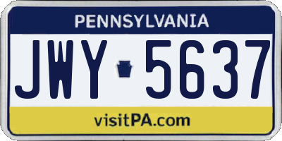 PA license plate JWY5637