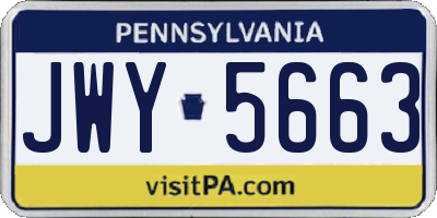 PA license plate JWY5663