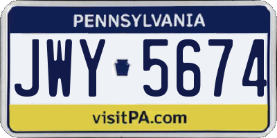 PA license plate JWY5674