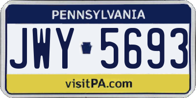 PA license plate JWY5693