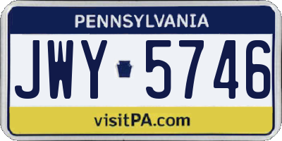 PA license plate JWY5746