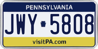 PA license plate JWY5808