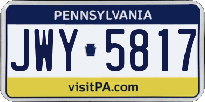 PA license plate JWY5817