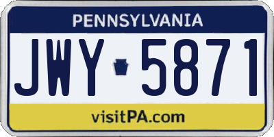 PA license plate JWY5871