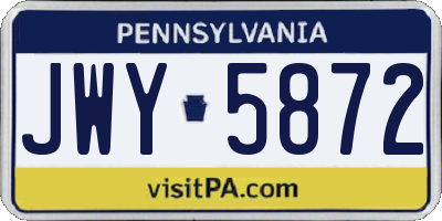 PA license plate JWY5872