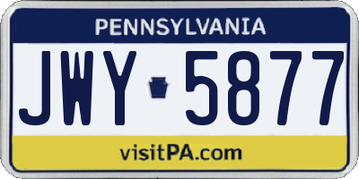 PA license plate JWY5877