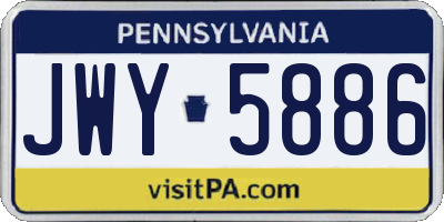 PA license plate JWY5886