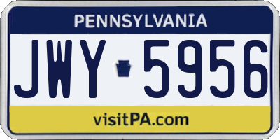 PA license plate JWY5956