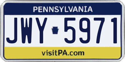 PA license plate JWY5971