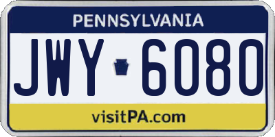 PA license plate JWY6080