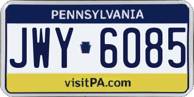 PA license plate JWY6085