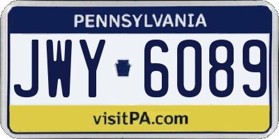 PA license plate JWY6089