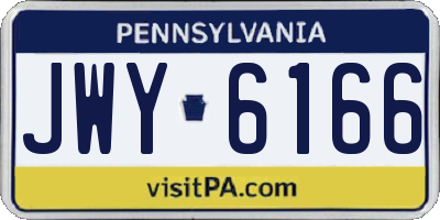PA license plate JWY6166