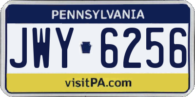 PA license plate JWY6256