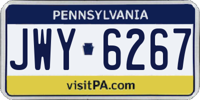 PA license plate JWY6267