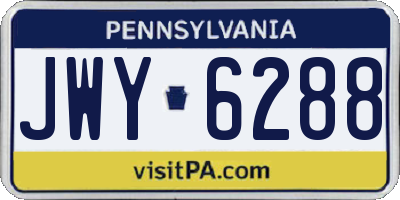 PA license plate JWY6288