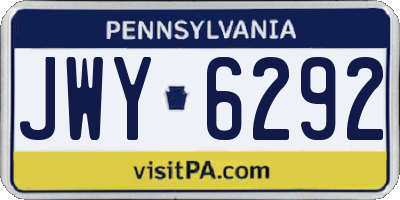 PA license plate JWY6292