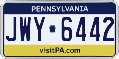 PA license plate JWY6442