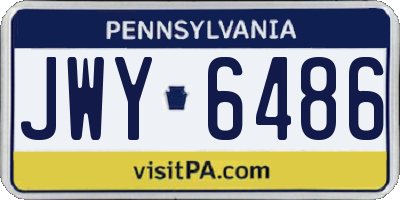 PA license plate JWY6486