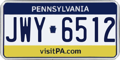 PA license plate JWY6512